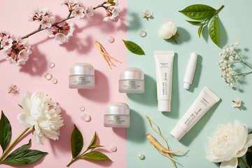 Korean eye creams with floral and herbal elements